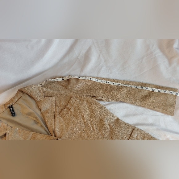 Vintage D2K 100% Suede Leather Tan Blazer Lined Jacket Shine Distress Factory M - Picture 10 of 12